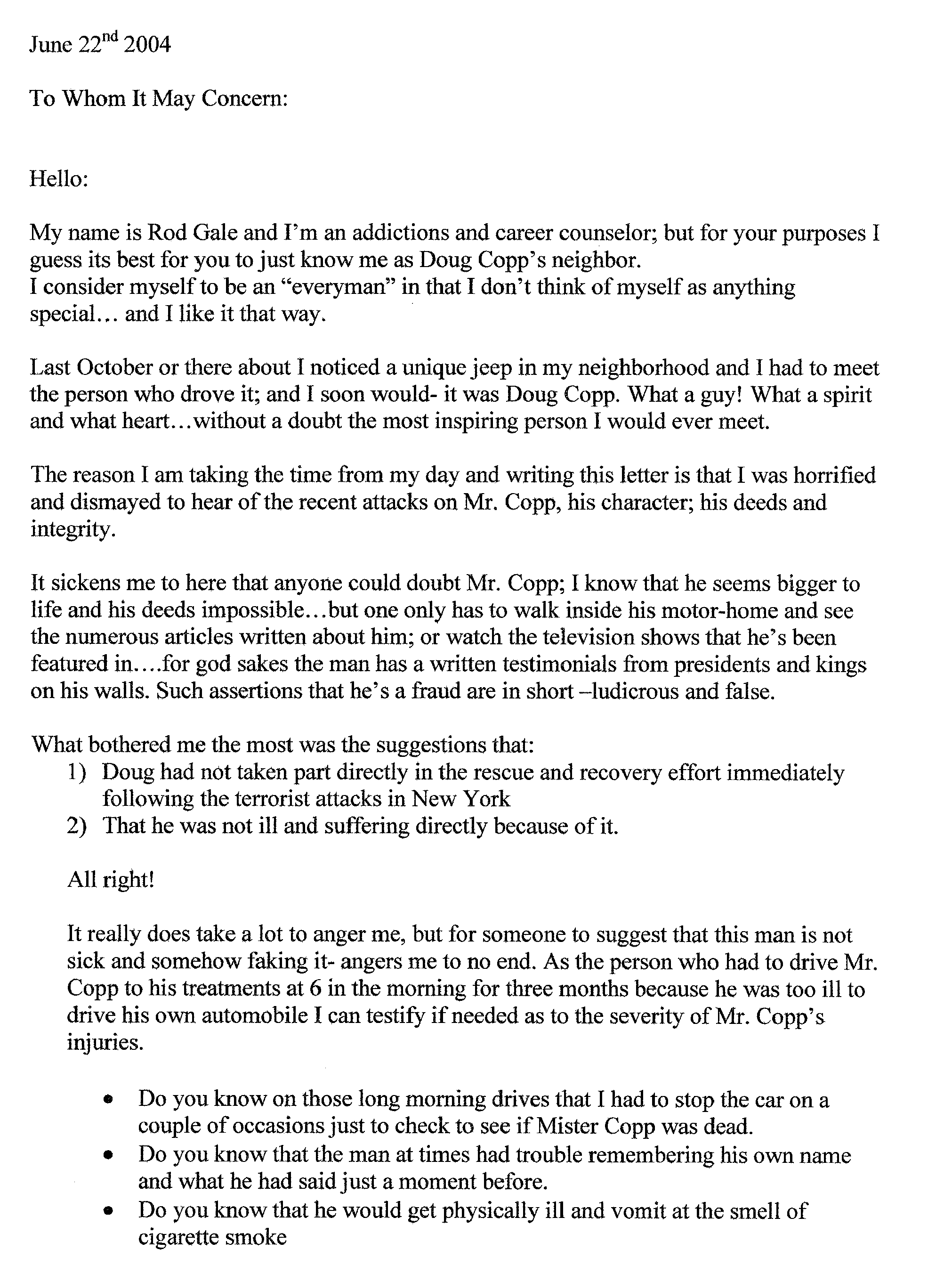 Copy Of Congressman Tom Udall's Letter